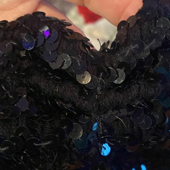 Black, sequin crop top - Picture 7 of 7